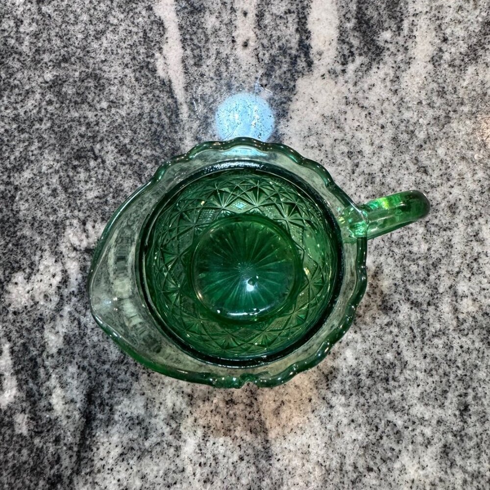 Vintage Anchor Hocking Wexford Green Creamer - Picture 7 of 7